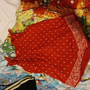 Red Bandana Print Sleeveless Top